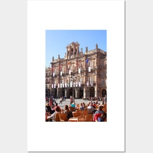 Plaza Mayor with City Hall in evening light, Salamanca, Spain Posters and Art